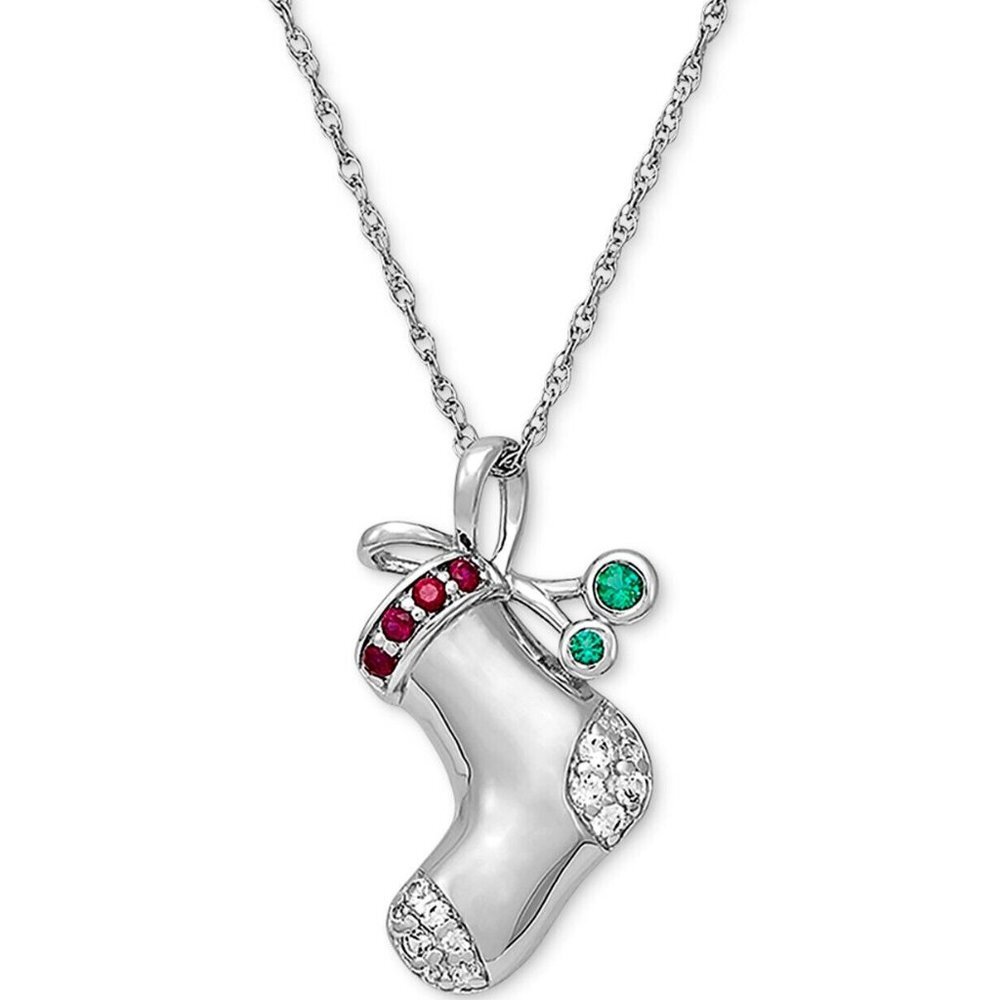 RH Macy Lab-Created Multi Gemstone Necklace Sterling Silver, Choose Style